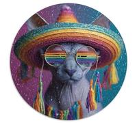 Blue Dot Sphinx Chat Cadeau Unique Décoration Intérieure Chapeau Mexicain Arc-en-Ciel à Large Poitrine Jeu ÉduChatif Challenge Toy Adultes & Enfants des 14 Ans 1000pcs (67.5x67.5cm)