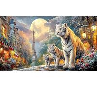 Blue-Dragon-and-White-Tiger-in-Clouds Puzzle pour Adultes et Enfants 1000 pièces Papier recyclé Puzzle Jeux éducatifs pour activité Maison & Cadeau Amusant Idée Cadeau Parfaite 38x52/1000 pièces