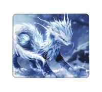 Blue Dragon Beast Tapis de souris de jeu avec bords cousus Petit sous-main pour souris sans fil Bureau Gaming Travail 17,8 x 21,8 cm