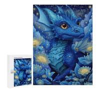 Blue Dragon Fantasy Artwork-3 Puzzle 500 Pièces Educa Jouet en Bois Cadeau Unique Décoration Intérieure Jeu Éducatif Challenge Toy Adultes Et Enfants À Partir De 14 Ans 500 PCS