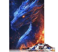 Blue Dragon in Flames Puzzle 1000 Pièces Educa Jouet en Bois Divertissement Créatif De l'art De La Décoration Jeu Éducatif Challenge Toy Adultes & Enfants des 14 Ans 1000pcs (75x50cm)