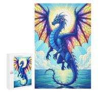 Blue Dragon Over Water, Puzzle pour Adultes, 1000 PCS, Édition Illustrée, comme Cadeau De Noël Attentionné pour La Famille, Cet Hiver