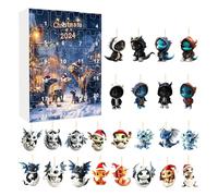 Blue Dragons Christmas Advent Calendriers, 2024 Joue Holiday Arrival Toys Countdown Box, 24x Acryli Animal Ornaments For Car Intérieur Set