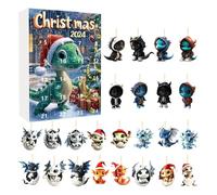 Blue Dragons Christmas Advent Calendriers, 2024 Joue Holiday Arrival Toys Countdown Box, 24x Acryli Animal Ornaments For Car Intérieur Set