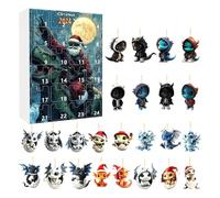 Blue Dragons Christmas Advent Calendriers, 2024 Joue Holiday Arrival Toys Countdown Box, 24x Acryli Animal Ornaments For Car Intérieur Set