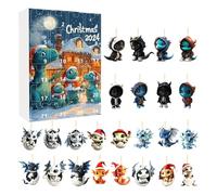 Blue Dragons Christmas Advent Calendriers, 2024 Joue Holiday Arrival Toys Countdown Box, 24x Acryli Animal Ornaments For Car Intérieur Set