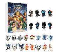 Blue Dragons Christmas Advent Calendriers, 2024 Joue Holiday Arrival Toys Countdown Box, 24x Acryli Animal Ornaments For Car Intérieur Set