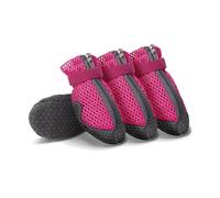 Blue Dream Island Bottes d'été pour chien en maille respirante antidérapante pour animal domestique - Housse de protection pour léchage des pieds - XL (rose rouge)
