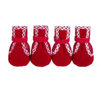 Blue Dream Island Bottes respirantes pour chien, toutes saisons, antidérapantes, protection des pattes pour chiens, promenades quotidiennes, sols durs, chaussées chaudes_L (rouge)