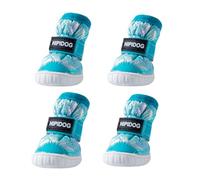 Blue Dream Island Chaussures d'hiver pour chien, épaisses, imperméables et antidérapantes, réglables, bottes de marche pour chien de petite et moyenne taille_1# (vert)