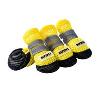 Blue Dream Island Chaussures en maille pour chien, printemps-été, housse de protection réglable et réfléchissante anti-salissures pour chiot, chiens de petite et moyenne taille_2# (jaune)