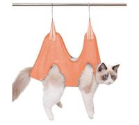 Blue Dream Island Hamac de toilettage pour animaux domestiques, chat/chiot/petit chien, sac de retenue pour le bain, la coupe des ongles, les oreilles, les yeux et les griffes, taille S (orange)