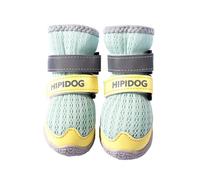 Blue Dream Island Lot de 4 bottes longues pour chien avec bandes réfléchissantes, en maille respirante réglable, protections de pattes de chien, semelle antidérapante, chaussures de marche pour