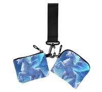 Blue Dream Licorns Lot de 2 portefeuilles de grande capacité avec poche zippée pour femme, Licornes de rêve bleues, 1 size, Décontracté