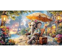 Blue-Elephant-Mythical-Creature Papier recyclé Puzzle 1000 pièces Idée Cadeau Parfaite Jeux éducatifs pour Femmes et Hommes Beau Puzzle de décoration 38x52/1000 pièces