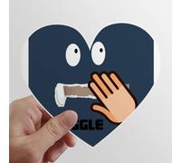 Blue émotion Rire Part Couvrir Les Autocollants d'ordinateur ou de Bagage avec la Forme de cÅ“ur