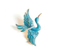 Blue Enamel Crane brooches for Women Pearl Unisex Beauty Bird Animal Office Casual Brooch pins s Made in China