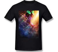 Blue Exorcist Men's Comfortable Short Sleeve Shirts Crew Neck Personality Fashion T-Shirt Black Manches Courtes(Large)