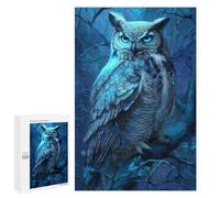 Blue-Eyed Forest Owl Puzzle 1000 Pièces Educa Jouet en Bois Cadeau Unique Décoration Intérieure Jeu Éducatif Challenge Toy Adultes Et Enfants À Partir De 14 Ans 1000 PCS