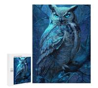Blue-Eyed Forest Owl Puzzle 1000 Pièces Educa Jouet en Bois Cadeau Unique Décoration Intérieure Jeu Éducatif Challenge Toy Adultes Et Enfants À Partir De 14 Ans 500 PCS