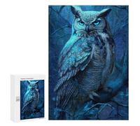 Blue-Eyed Forest Owl Puzzle 1000 Pièces Educa Jouet en Bois Cadeau Unique Décoration Intérieure Jeu Éducatif Challenge Toy Adultes Et Enfants À Partir De 14 Ans 300 PCS