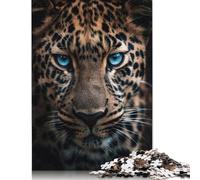 Blue Eyed Leopard Puzzles 1000 Pieces Cadeau Unique Jeu Éducatif Défi Jouet À De Qualité Supérieure Peinture Art pour Adultes Enfants 1000pcs (75x50cm)
