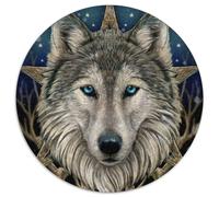 Blue Eyed Loup,Puzzles pour Adultes 1000pcs (67.5x67.5cm),Jeux De Défi Étoiles