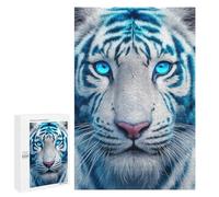 Blue-Eyed White Tiger-2 Puzzle 1000 Pièces Educa Jouet en Bois Cadeau Unique Décoration Intérieure Jeu Éducatif Challenge Toy Adultes Et Enfants À Partir De 14 Ans 1000 PCS