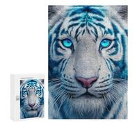 Blue-Eyed White Tiger-2 Puzzle 1000 Pièces Educa Jouet en Bois Cadeau Unique Décoration Intérieure Jeu Éducatif Challenge Toy Adultes Et Enfants À Partir De 14 Ans 300 PCS