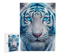 Blue-Eyed White Tiger-2 Puzzle 500 Pièces Educa Jouet en Bois Cadeau Unique Décoration Intérieure Jeu Éducatif Challenge Toy Adultes Et Enfants À Partir De 14 Ans 500 PCS