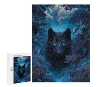 Blue-Eyed Wolf in Forest Puzzle 1000 Pièces Educa Jouet en Bois Cadeau Unique Décoration Intérieure Jeu Éducatif Challenge Toy Adultes Et Enfants À Partir De 14 Ans 500 PCS
