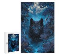 Blue-Eyed Wolf in Forest Puzzle 1000 Pièces Educa Jouet en Bois Cadeau Unique Décoration Intérieure Jeu Éducatif Challenge Toy Adultes Et Enfants À Partir De 14 Ans 1000 PCS