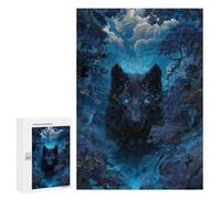 Blue-Eyed Wolf in Forest Puzzle 300 Pièces Educa Jouet en Bois Cadeau Unique Décoration Intérieure Jeu Éducatif Challenge Toy Adultes Et Enfants À Partir De 14 Ans 300 PCS