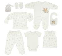 Blue Eyes Baby Coffret Naissance 8 Pièces en Coton Naturel 100% - Vêtements Bébé Unisexe Fille et Garçon 0-4 Mois (Agneau)