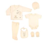 Blue Eyes Coffret Naissance Bébé 6 Pièces en Coton 100%, Ensemble Cadeau Nouveau-Né 0-4 Mois, Vêtements Bébé avec Broderie (Abeille)