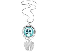 Blue Eyes Collier avec pendentif en forme d'ailes d'ange avec illustration de la culture nationale mexicaine