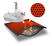 Blue Eyes Tapis de litière pour chat - Motif nid d'abeille - Imperméable - Double couche - Motif nid d'abeille (Rouge)
