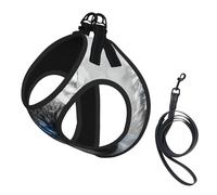 Blue Eyes Wolf Harnais de promenade réglable pour chien avec bandes réfléchissantes pour petit animal domestique