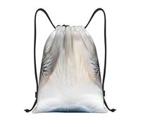 Blue Eyes Wolf - Sac de sport léger avec cordon de serrage - Sac de sport pliable et résistant à l'eau avec bandoulière réglable - Idéal pour le sport, le yoga, les voyages et l'école, Noir , M