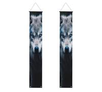 Blue Eyes Wolf1 Bannière de porche 2025 pour remise de diplôme, décorations de félicitations, fournitures de fête, panneau de porche