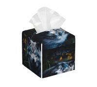 Blue Eyes Wolf1 Boîte à mouchoirs carrée élégante pour salon, chambre à coucher, bureau