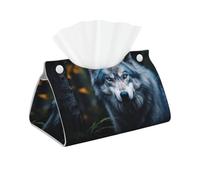 Blue Eyes Wolf1 Boîte à mouchoirs rectangulaire Motif yeux bleus