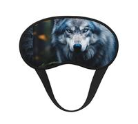 Blue Eyes Wolf1 Masque occultant pour les yeux pour dormir en avion, masque de sommeil en polyester pour la maison et les voyages