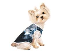 Blue Eyes Wolf1 T-shirt d'été pour chien Imprimé chats et chiens T-shirt sans manches Débardeur pour chien