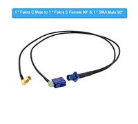 Blue Fakra C mâle à 1xfakra c féminin angle droit et 1xsma Navigation des séparateurs de type Y mâle à 90 degrés GPS Câble d'extension d'antenne(1CM to 1CF90 1SMAM90,1M)