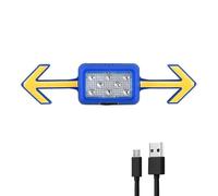 (blue) Feu arrière de vélo haute visibilité, rechargeable par USB et étanche, pour fixation sur casque.
