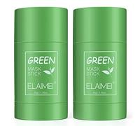 Blue Finger Lot de 2 masques au thé vert, argile de thé vert purifiante, pour tous les types de peau, contrôle de l'huile, réduit les points noirs et l'acné, ajuste l'équilibre de l'eau et de l'huile