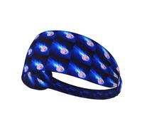 Blue Fire Basketball Ball Impression Multifonctionnel Confortable Élastique Sport Bandeau Léger Décontracté Pour Activités de Plein Air