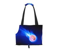 Blue Fire Sac de transport pour petits chiens, chats et lapins Motif ballon de basket-ball
