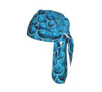 Blue Fish Scale. Casque imprimé tête de mort à séchage rapide, léger, respirant, taille unique, bonnet moderne pour adulte